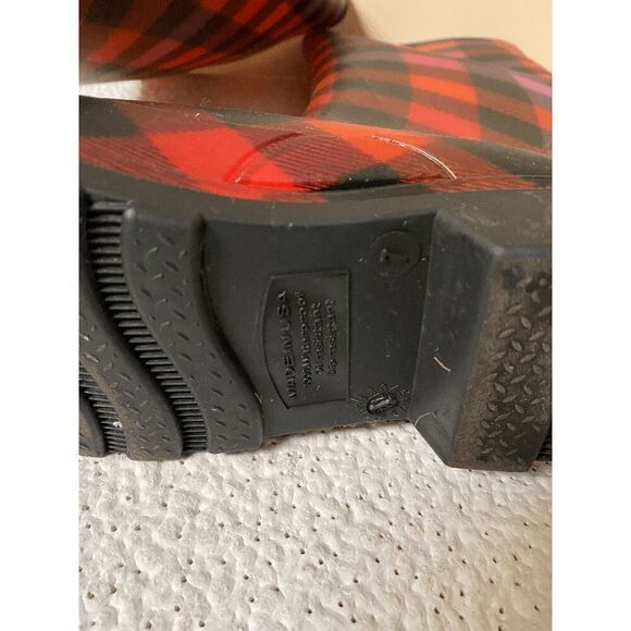 Dirty Laundry Tall Plaid Rain Boots Multicolor Plaid Sz 7 - Picture 7 of 10